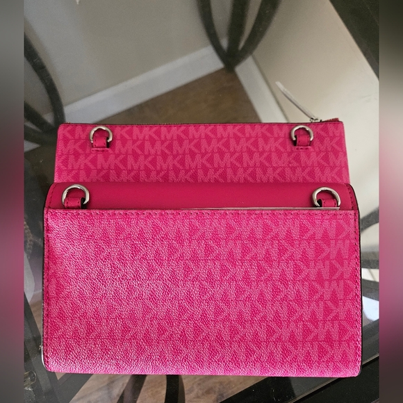 NWT MICHAEL Michael Kors Charlotte Large Leather 3 in 1 Tote Crossbody Bag - Picture 4 of 4